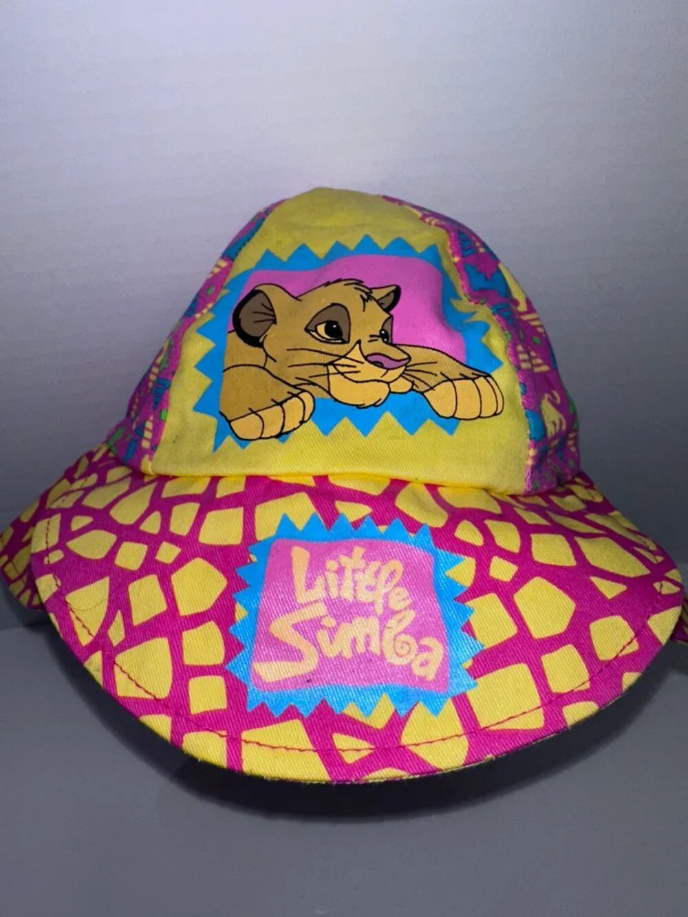 Vintage Disney’s Lion King Little Simba Bucket Sun Beach Hat Toddler Size 2-4
